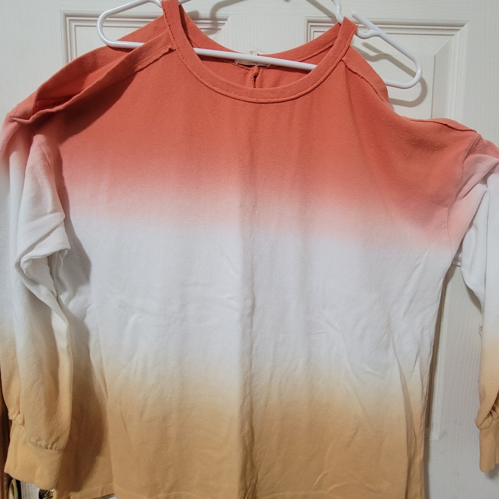 Gradient Orange and White Women's Top